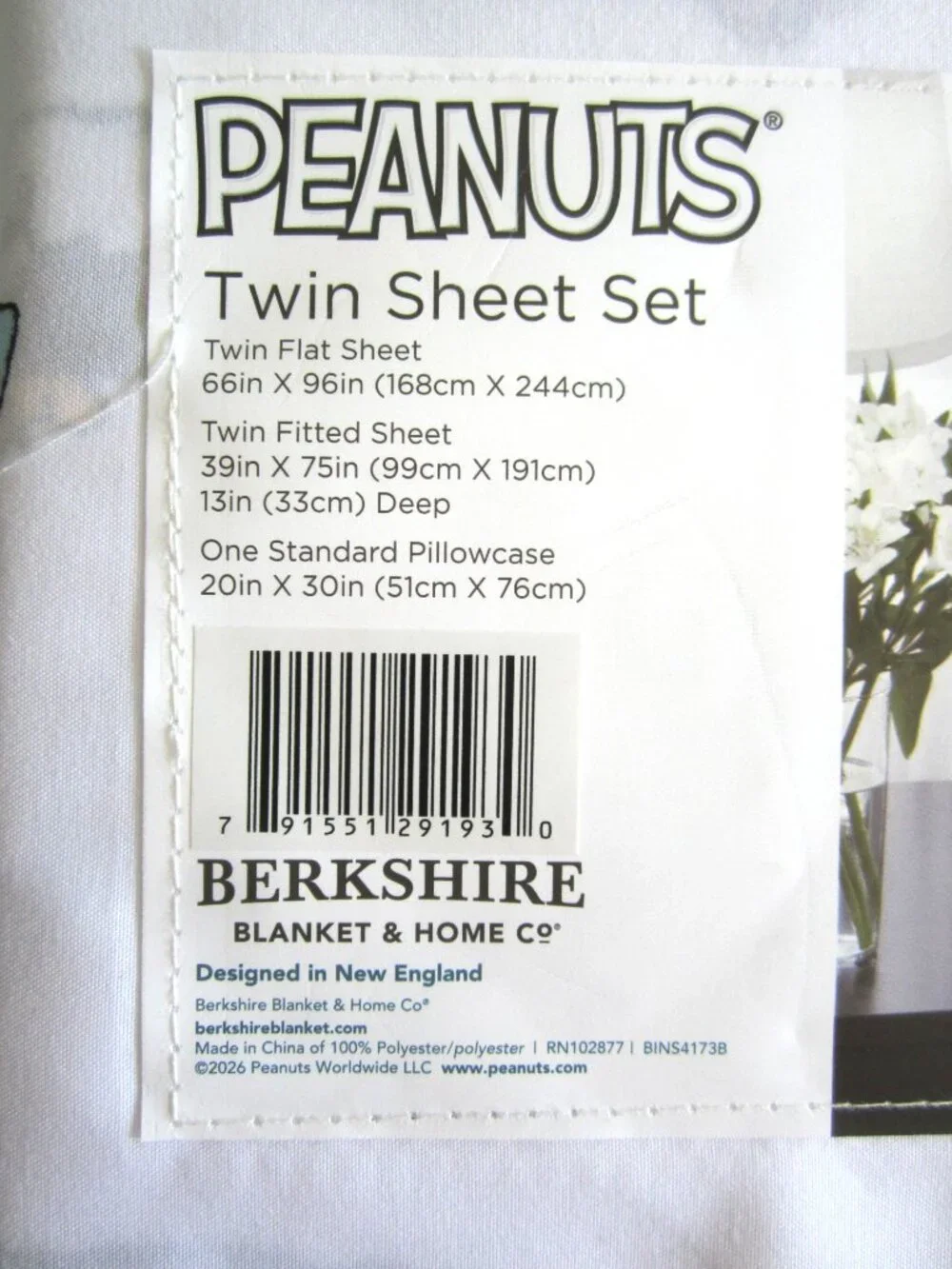 Snoopy Woodstock Peanuts Sleeping Berkshire Twin Sheet Set - Picture 5 of 10